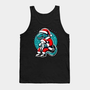 Tyrannosaurus Santa Claus Tank Top